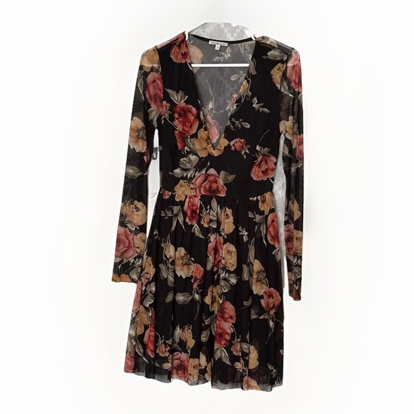 ✨ VTG Y2K Whimsigoth Floral Dress – Black – Medium Fairy Grunge Witchy Holiday ✨ - Picture 2 of 9